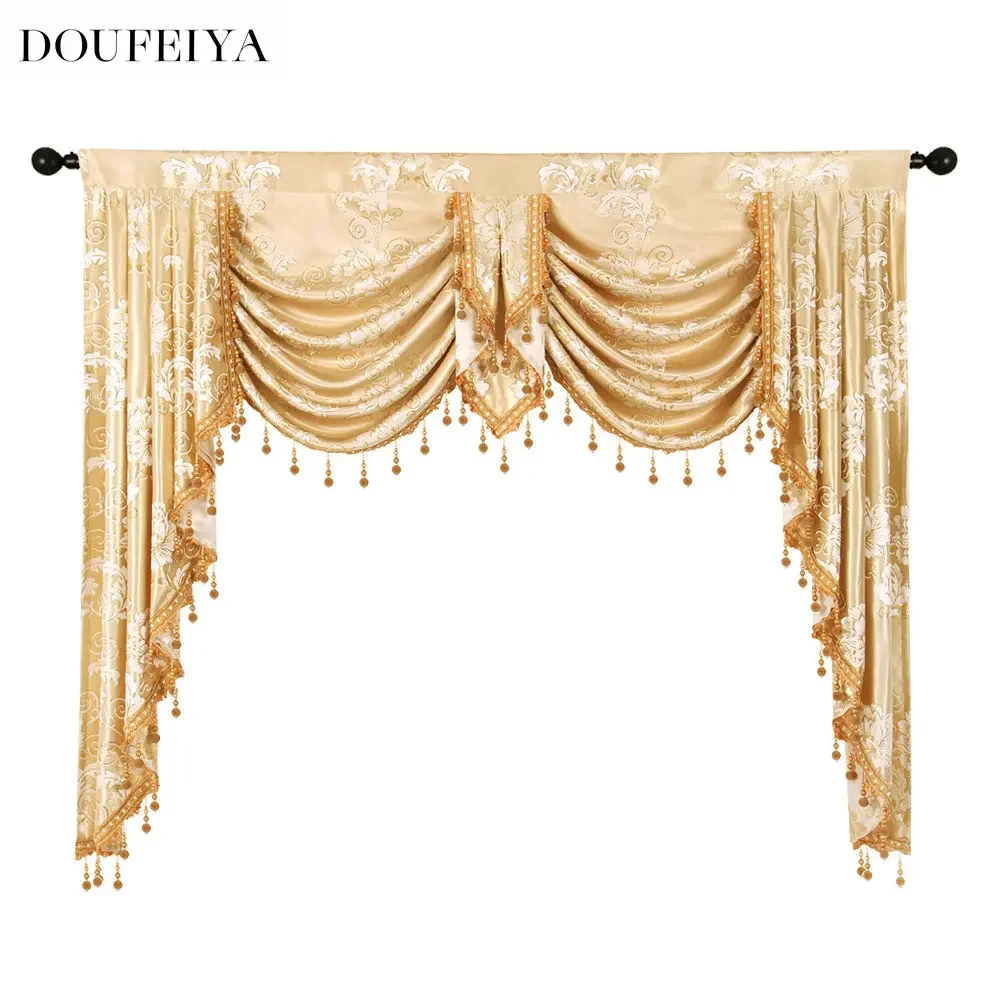 Badminton Victory - ยุโรปสไตล์ผ้าม่านสำหรับห้องรับแขกห้องนอนห้องรับประทานอาหาร Royal Luxury Valance Pelmet Windows