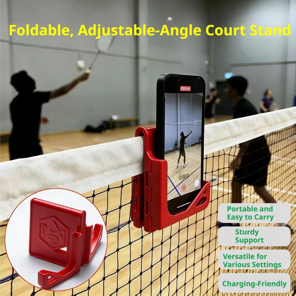Badminton Live Streaming - ที่ยึดโทรศัพท์แบบพกพาสำหรับรั้ว แบบพับได้ ที่ยึดตาข่ายเทนนิส แบดมินตัน ที่หนีบสำหรับกีฬา บันทึกการฝึกซ้อม