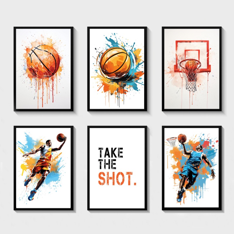ภาพวาดกราฟฟิตีสีน้ำรูปบาสเก็ตบ - Badminton Zone บทวิจารณ์และราคา